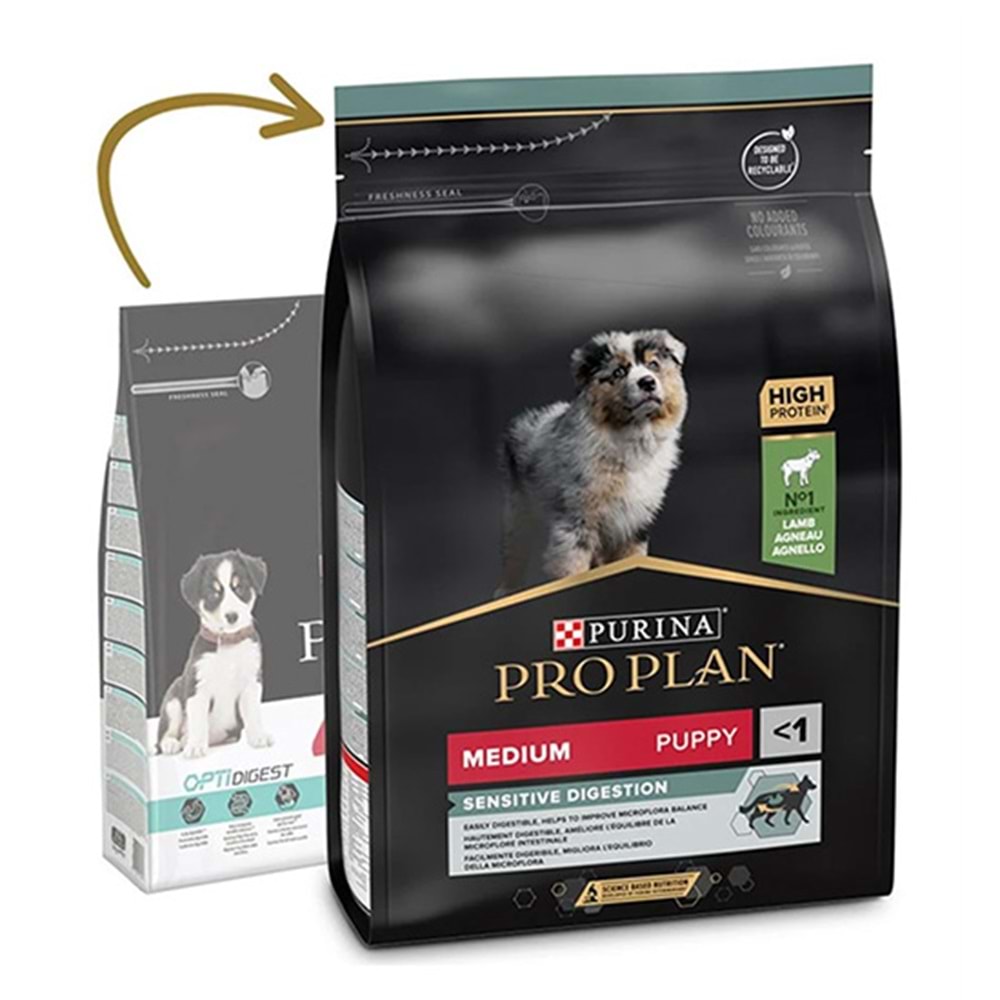 PRO PLAN 3 KG MEDIUM PUPPY SENSITIVE KUZU ETLİ KÖPEK MAMASI