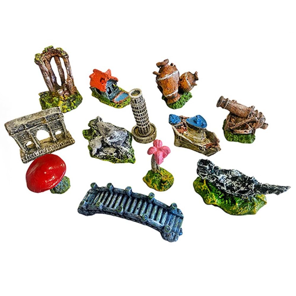 PROMİX AKVARYUM DEKORU 10 LU SET ORTA BOY