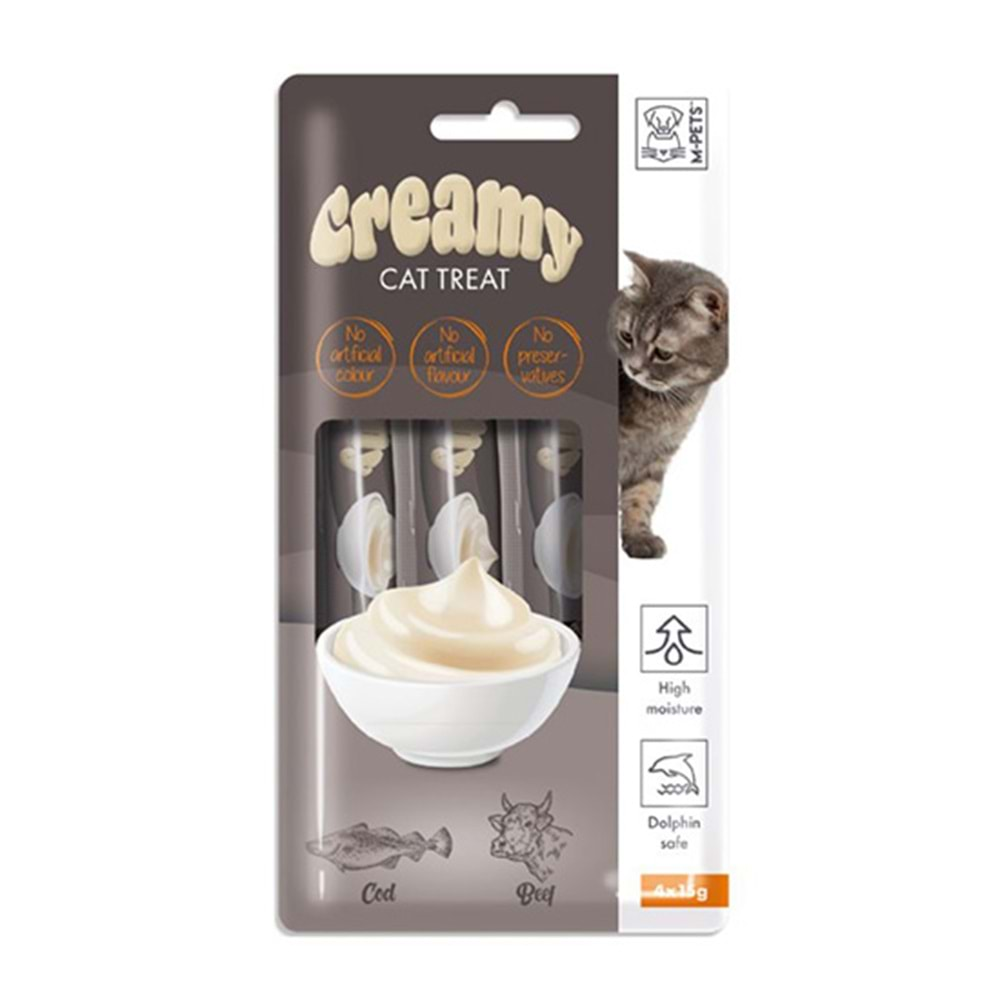 M-PETS CREAMY MORİNA BALIKLI BİFTEKLİ KEDİ ÖDÜLÜ 4x15 GR