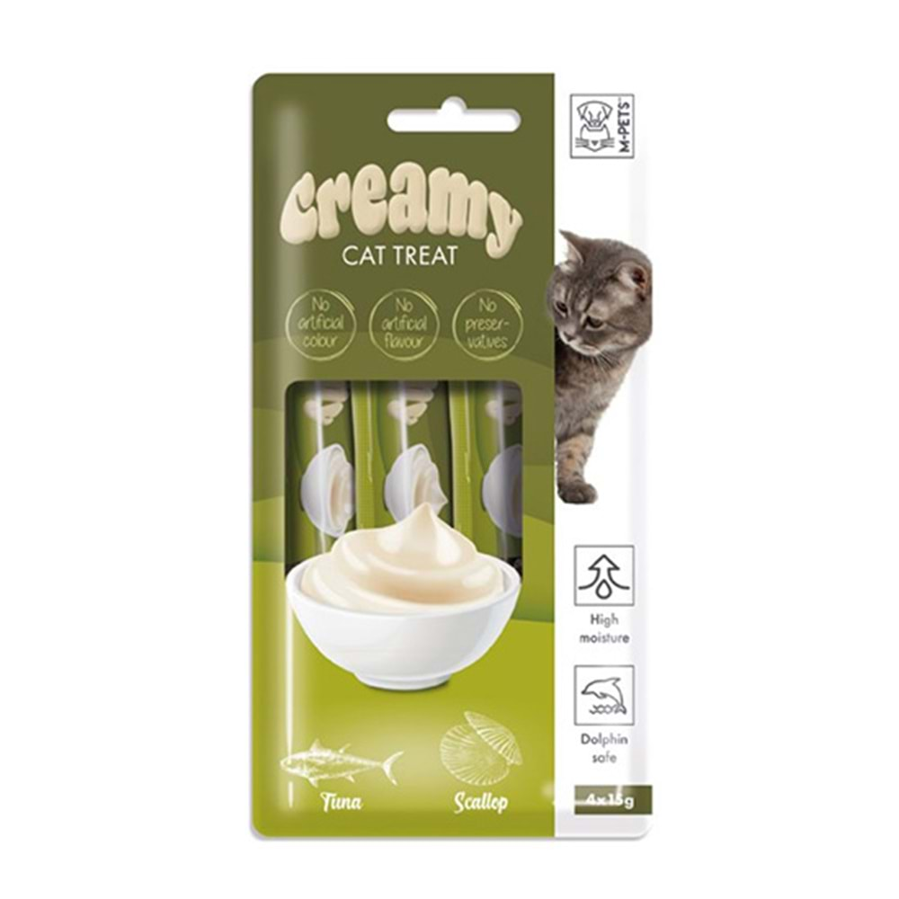 M-PETS CREAMY TON BALIKLI DENİZ TARAKLI KEDİ ÖDÜLÜ 4x15 GR