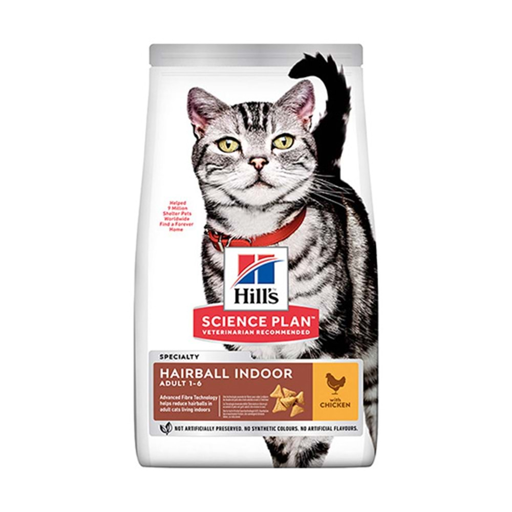 HİLLS 1,5 KG HAIRBALL INDOOR YETİŞKİN TAVUKLU KEDİ MAMASI