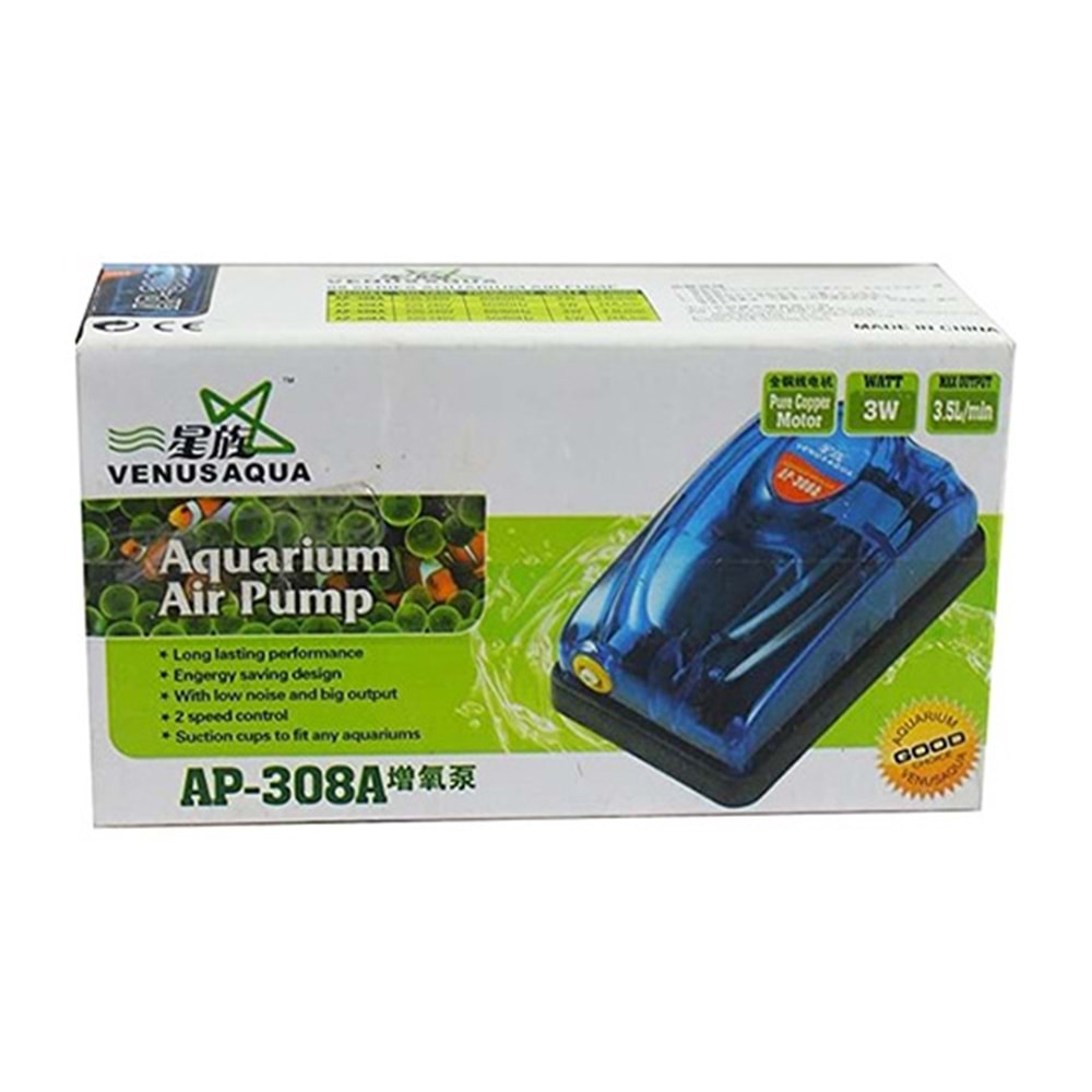 VENUSAQUA AP-308A TEK ÇIKIŞ HAVA MOTORU