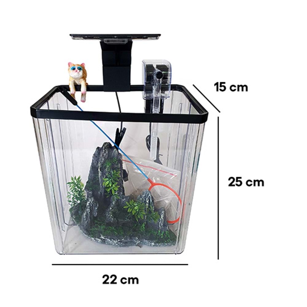 DAWAQUA FISH TANK CQF-7113-3 UZUN AKVARYUM 22x15 CM