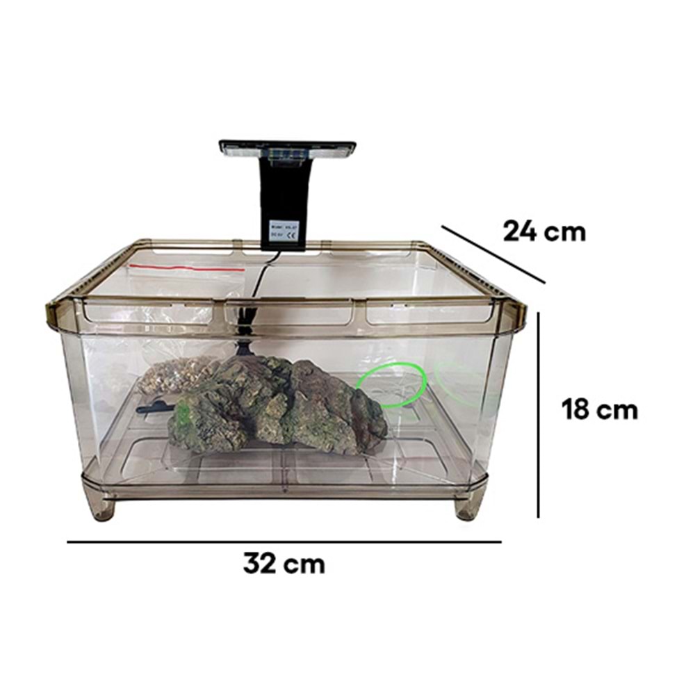 DAWAQUA FISH TANK CQF-7115-3 L-DULEX KAPLUMBAĞA AKVARYUM 32x24 CM