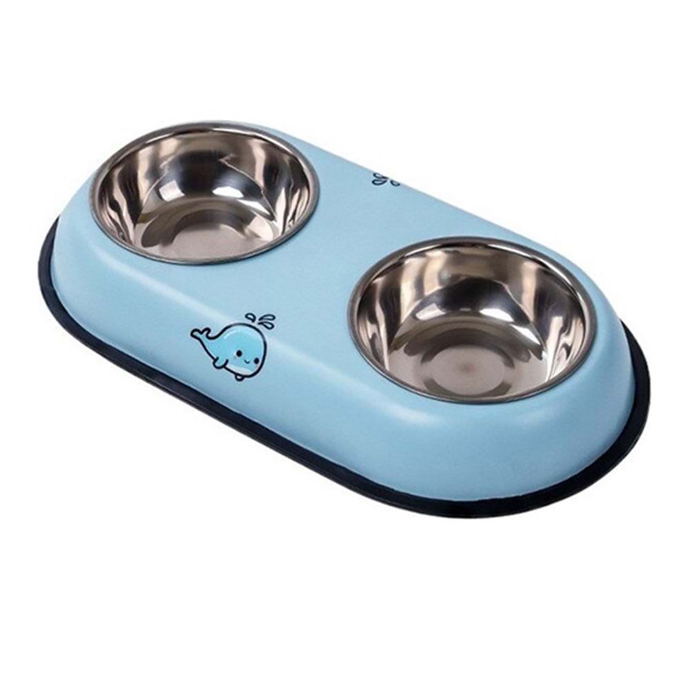 D-PETS İKİLİ MAMA KABI BÜYÜK 40x22 CM