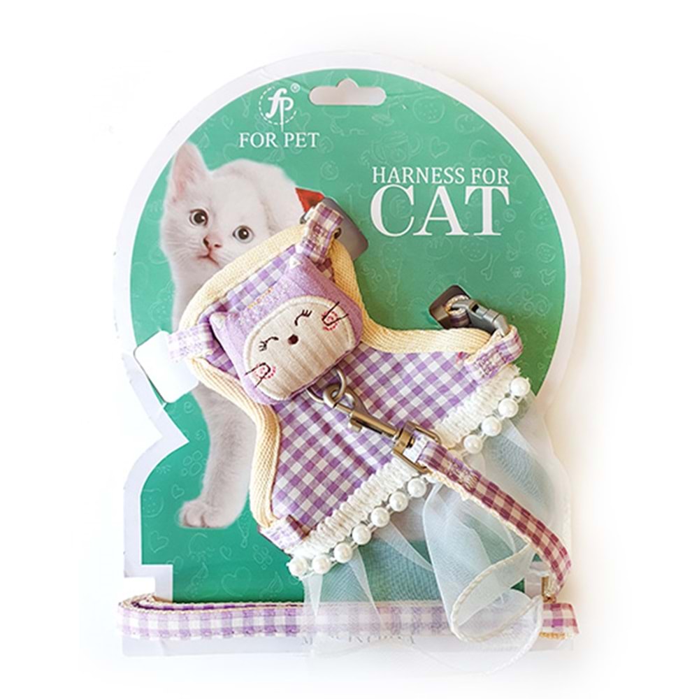 D-PETS FOR PET TAŞLI KEDİ GÖĞÜS TASMASI