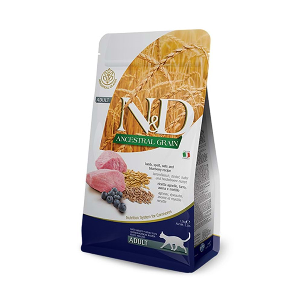 N&D 1,5 KG LOW KEDİ MAMASI KUZU & YABAN MERSİNİ