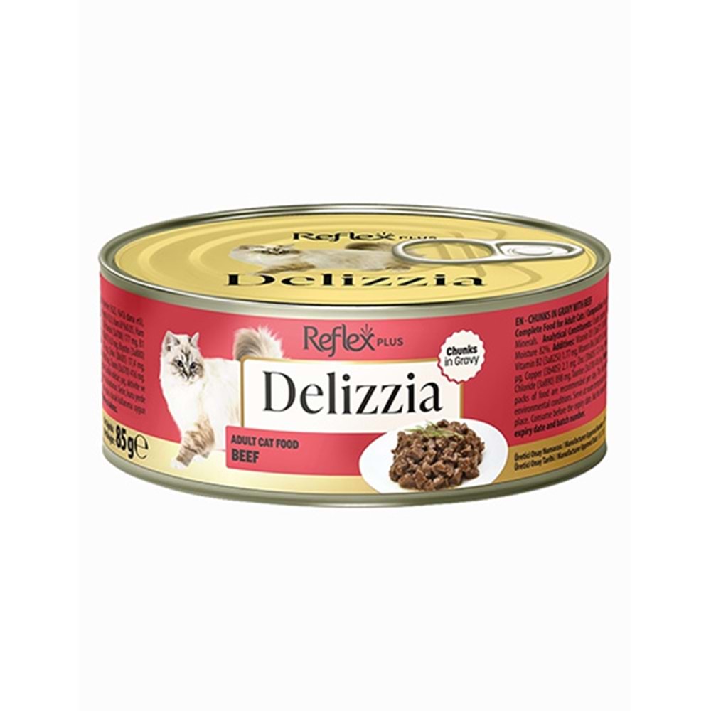 REFLEX PLUS 85 GR DELIZZA SOS İÇİNDE PARÇALI YETİŞKİN KEDİ DANA ETLİ
