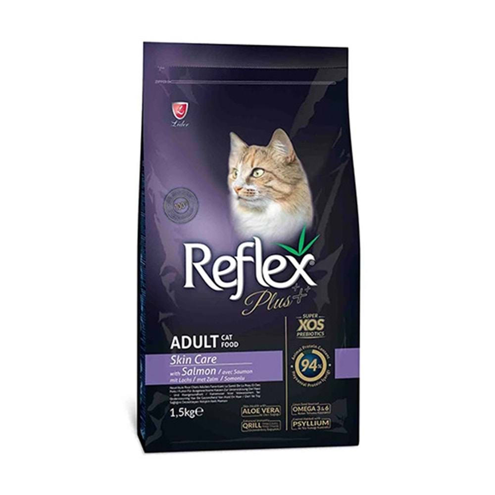 REFLEX PLUS 1,5 KG YETİŞKİN KEDİ MAMASI SKIN CARE SOMONLU