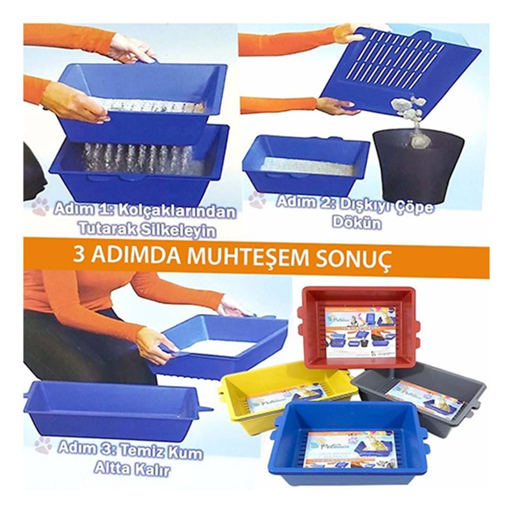 BONİSA PETAMİN ELEKLİ KOLAY TEMİZLİK KEDİ TUVALETİ
