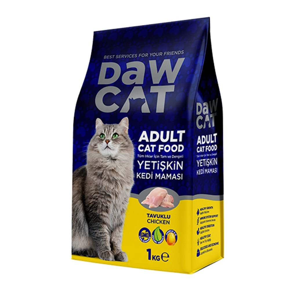 DAWCAT 1 KG YETİŞKİN KEDİ MAMASI TAVUKLU