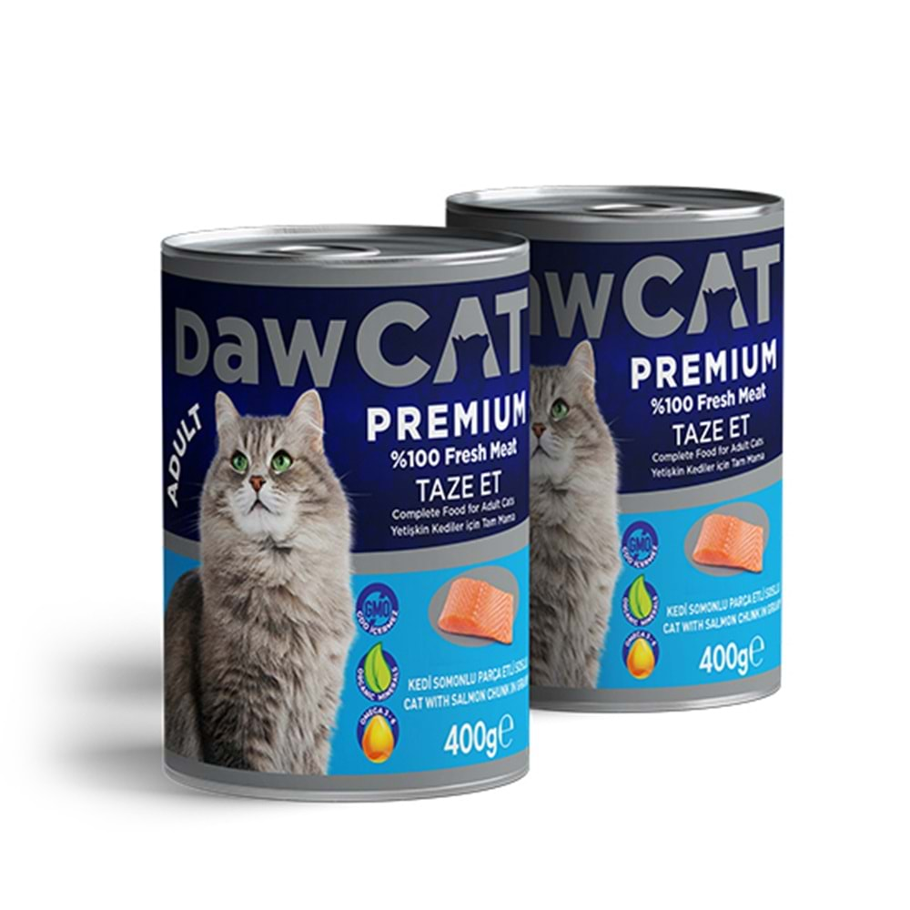 DAWCAT 400 GR KEDİ KONSERVE PARÇA ETLİ SOMONLU