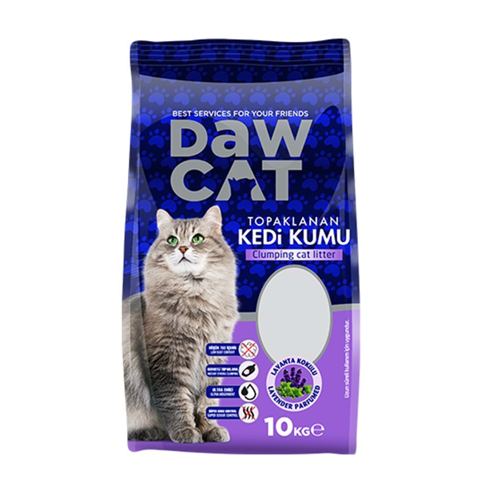 DAWCAT 10 LT BENTONİT KEDİ KUMU LAVANTA KOKULU