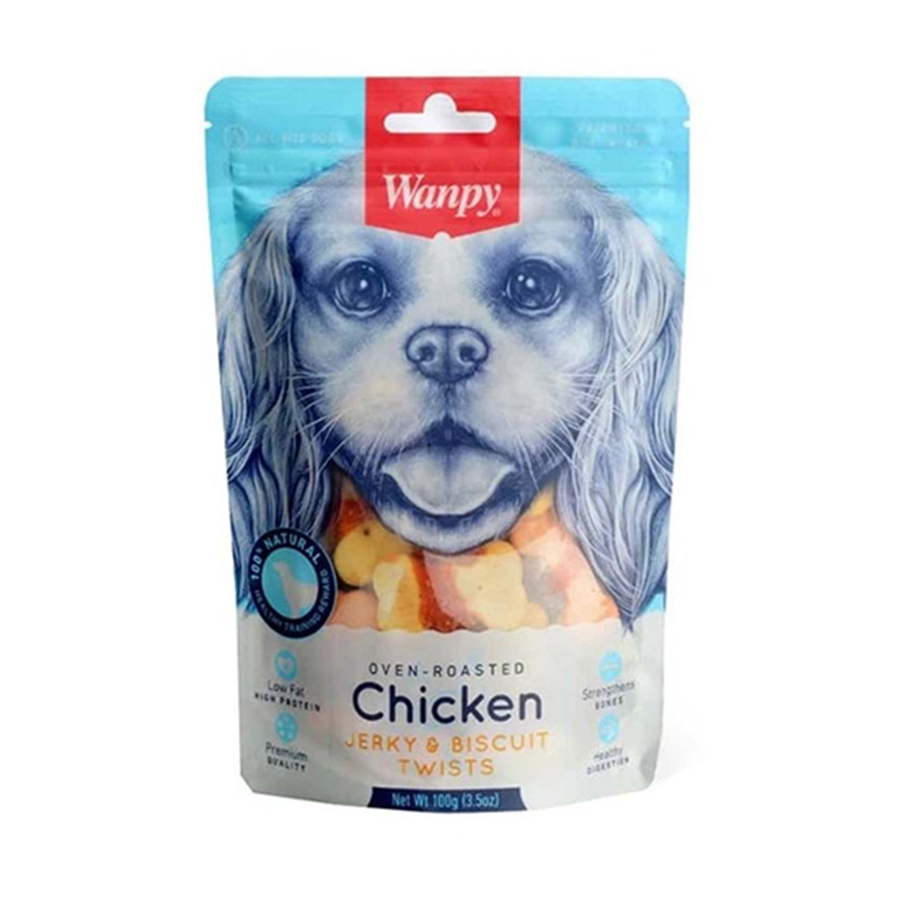 WANPY 100 GR BİSKÜVİ ÜZERİ TAVUK SARGILI KÖPEK ÖDÜLÜ