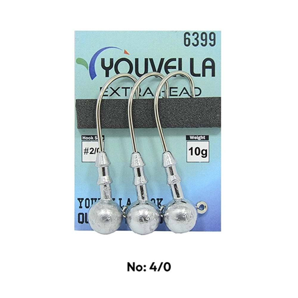 JIGHEAD 6399 EXTRA HEAD 3 LÜ PAKET 4/0 10 GR