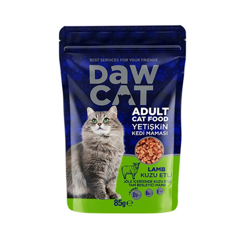 DAWCAT 85 GR KUZU ETLİ POUCH KEDİ KONSERVE