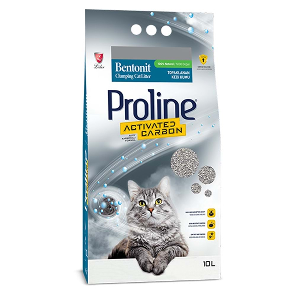 PROLİNE BENTONİT KEDİ KUMU 10 LT ACTİVE CARBON