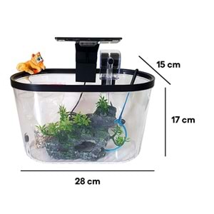 DAWAQUA FISH TANK CQF-7112-3 OVAL AKVARYUM 28x15 CM