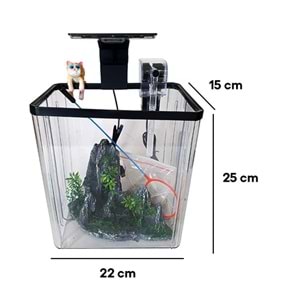 DAWAQUA FISH TANK CQF-7113-3 UZUN AKVARYUM 22x15 CM