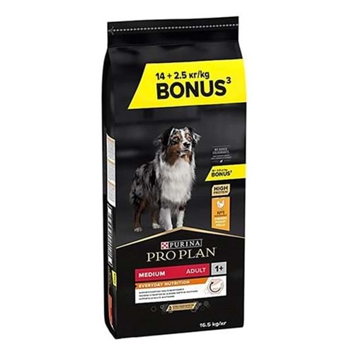 PRO PLAN 16,5 KG MEDİUM ADULT YETİŞKİN KÖPEK MAMASI TAVUKLU