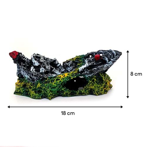 BONİSA AKVARYUM DEKOR YATIK GEMİ 18x8 CM
