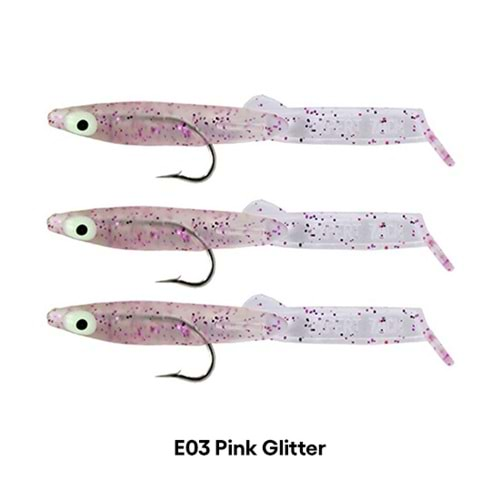 3525 EEL FISH SOFT 7.5 CM 3 LÜ E03 PINK GLITER