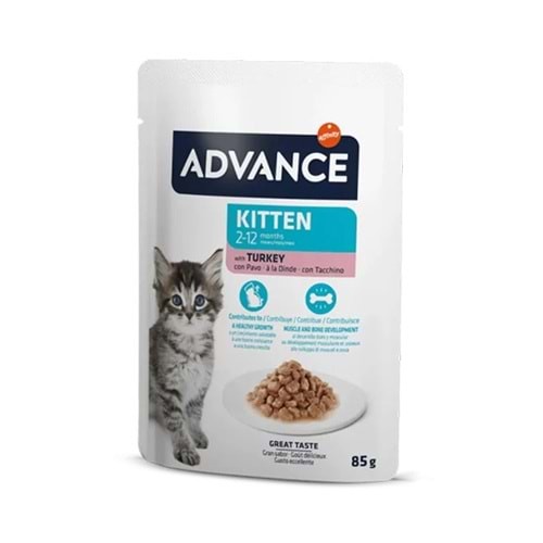 ADVANCE 85 GR CAT KITTEN TURKEY WET POUCH