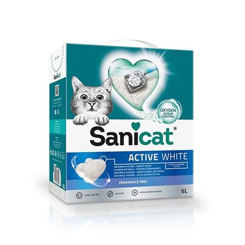 SANİCAT 6 LT ACTIVE WHITE KOKUSUZ KEDİ KUMU