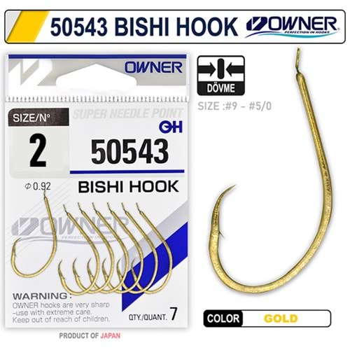 50543 OWNER BISHI HOOK GOLD İĞNE NO: 2
