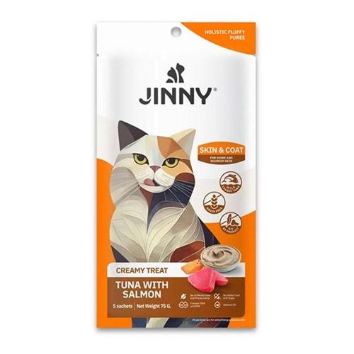 JINNY CREAMY TREAT KEDİ ÖDÜLÜ TUNA & SOMONLU 5x15 GR