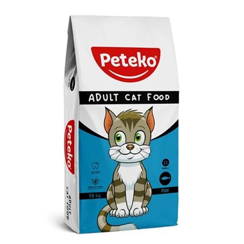PETEKO 15 KG YETİŞKİN KEDİ MAMASI BALIKLI