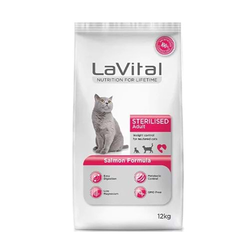 LAVİTAL 12 KG KISIR YETİŞKİN KEDİ SENSITIVE SOMONLU