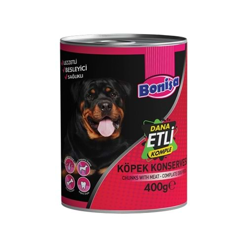 BONİSA 400 GR KÖPEK KONSERVE PARÇA DANA ETLİ