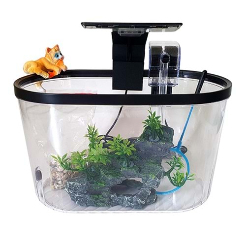 DAWAQUA FISH TANK CQF-7112-3 OVAL AKVARYUM 28x15 CM