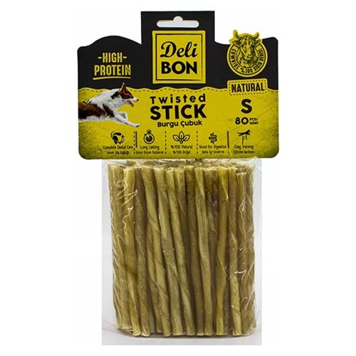 DELİBON DERİ BURGU ÇUBUK İNCE BOY 80 Lİ PAKET NATURAL