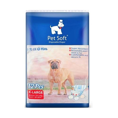 PETSOFT EVCİL HAYVAN BEZİ X-LARGE 12 PSC