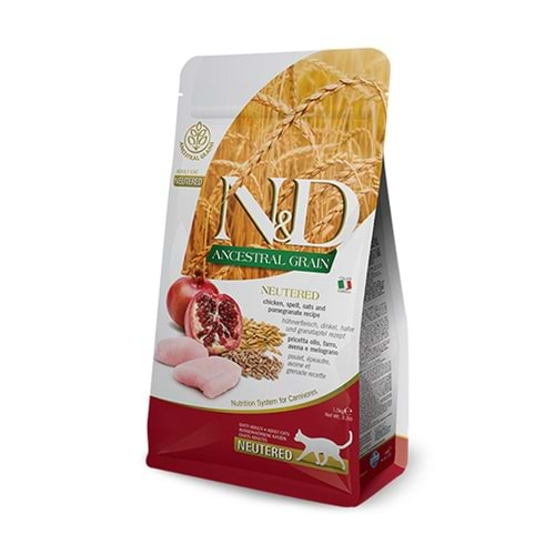 N&D 1,5 KG A.GRAIN TAVUK & NAR KISIRLAŞTIRILMIŞ