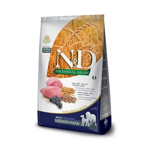 N&D 12 KG A.GRAIN KUZU Y.MERSİN ADULT DOG MED-MAX