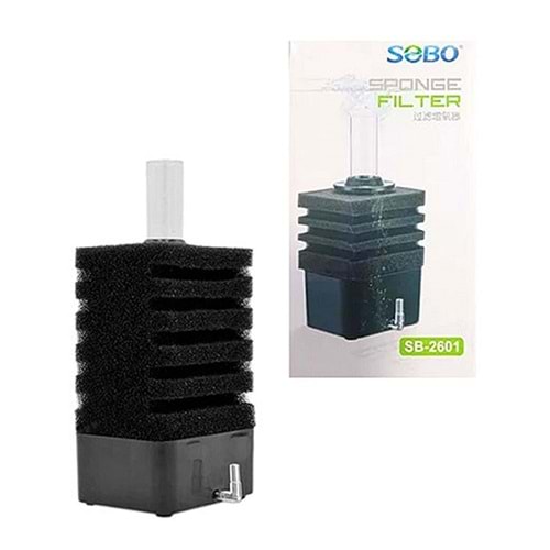 SOBO SB-2601 DİKDÖRTGEN BİYOLOJİK ÜRETİM PİPO FİLTRE S BOY