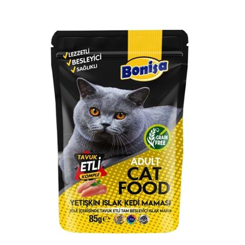 BONİSA 85 GR TAVUK ETLİ POUCH KEDİ KONSERVE