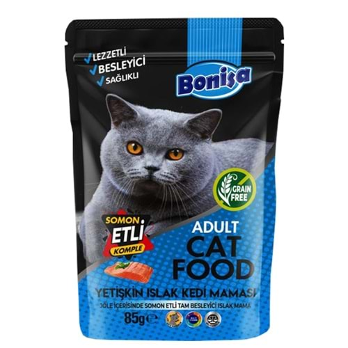 BONİSA 85 GR SOMON ETLİ POUCH KEDİ KONSERVE