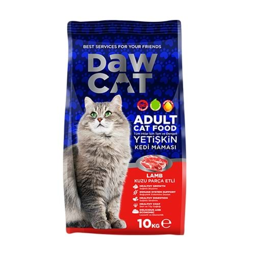 DAWCAT 10 KG YETİŞKİN KEDİ MAMASI KUZU ETLİ