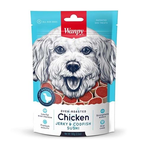 WANPY 100 GR TAVUKLU VE MORİNA BALIKLI SUŞİ KÖPEK ÖDÜL