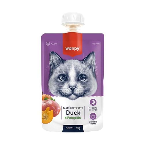 WANPY 90 GR TAZE ÖRDEKLİ & BAL KABAKLI KEDİ EZMESİ