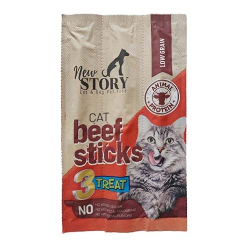 NEW STORY CAT BEEF STICKS 3x5 GR