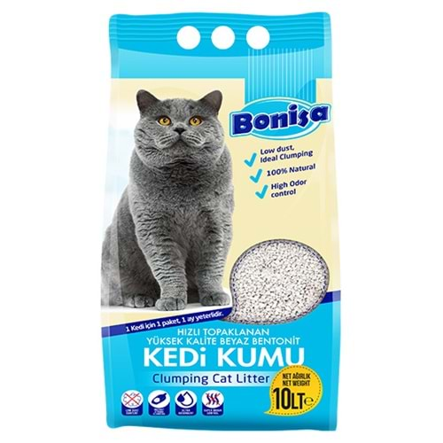 BONİSA 10 LT BENTONİT KEDİ KUMU NATURAL