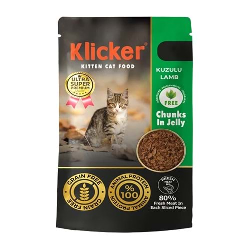 KLİCKER 85 GR KUZULU POUCH YAVRU KEDİ KONSERVE