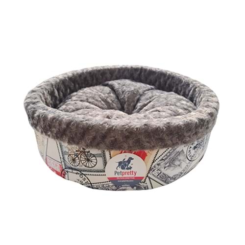PETPRETTY SPECİEL PELUŞ SİMİT YATAK GRİ 50x50x15 CM