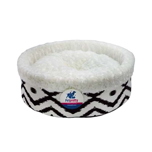 PETPRETTY SPECİEL PELUŞ SİMİT YATAK BEYAZ 50x50x15 CM