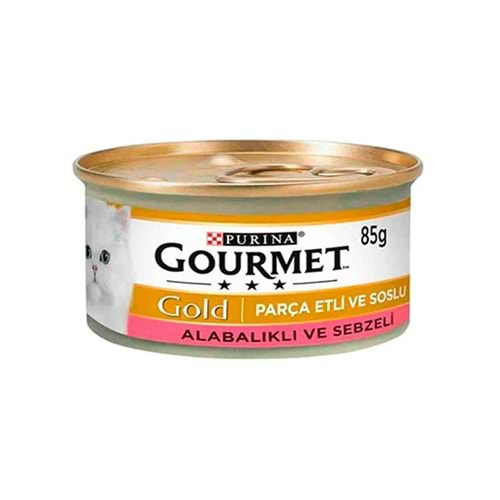 GOURMET GOLD 85 GR ALABALIK SEBZELİ PARÇA ETLİ KEDİ KONSERVE